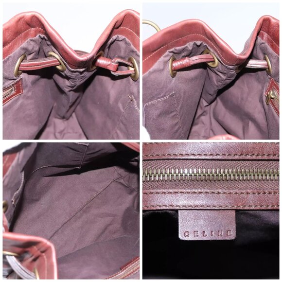 CELINE Hand Bag Leather Brown gold Auth - Picture 15 of 16